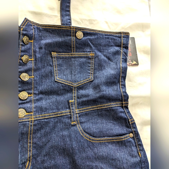 Ko Ko Ailis Women's Denim Overalls - Picture 3 of 9